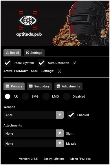 RCS / No Recoil Script for PUBG: Battlegrounds: Weapon and attachment setup